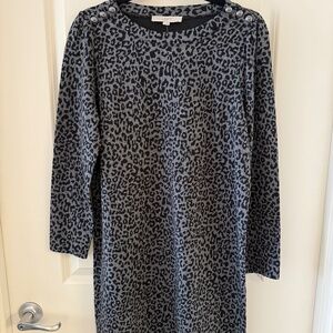 Leopard print knit dress